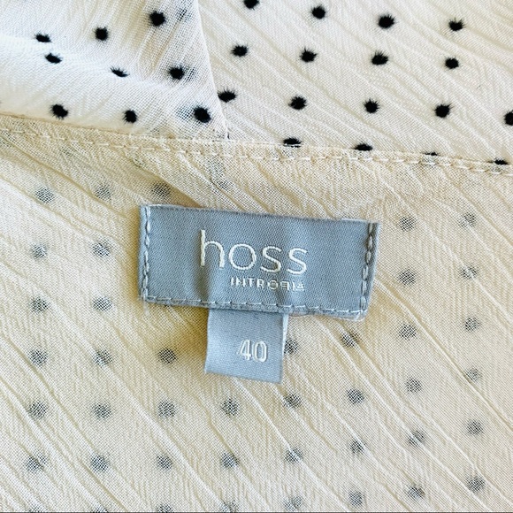 HOSS INTROPIA (ANTHROPOLOGIE) Cream w/ black polka dots Chiffon 2-Layer Blouse - Picture 11 of 12
